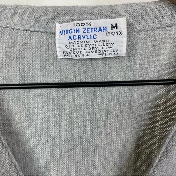 Virgin Zefran Heathered Knit Vintage Cardigan Sweater Size Medium - Picture 12 of 12